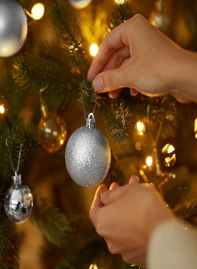 Lazybeee زينة كرات عيد الميلاد من ليزي بي (عبوة من 24 كرة، 4 سم) - كرات فضية لتزيين شجرة عيد الميلاد لحفلات الأعياد وحفلات الزفاف والديكور المنزلي - Image 4